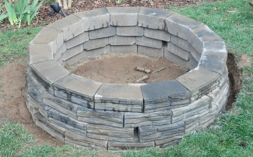 Completed fire pit